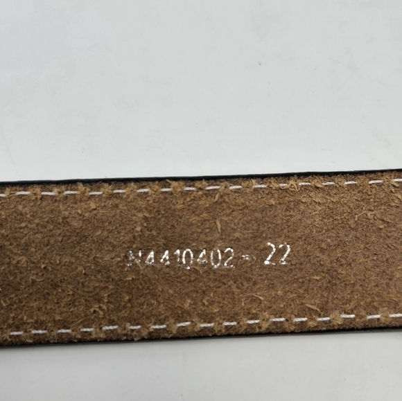 NOCONA BELT CO. BROWN EMBOSSED LEATHER BELT BULL RIDER BUCKLE YOUTH SIZE 22 BOYS - Picture 7 of 13